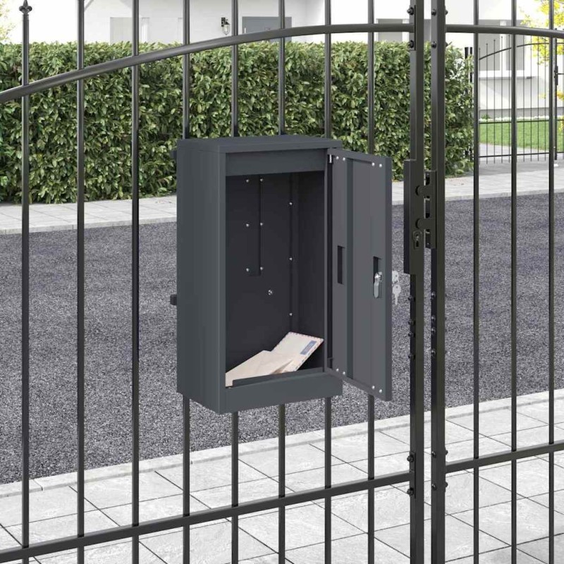 boîte aux lettres avec porte Anthracite 30 x 20 x 55 cm Acier 537189537189