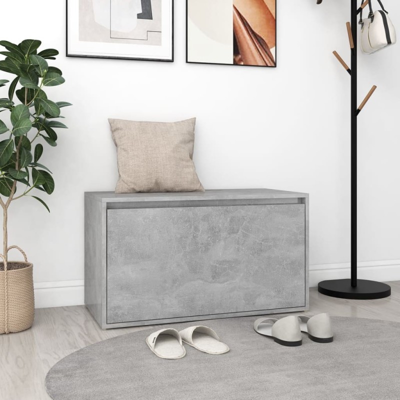 Banc d'entrée 80x40x45 cm Gris béton Bois d'ingénierie 537197537197