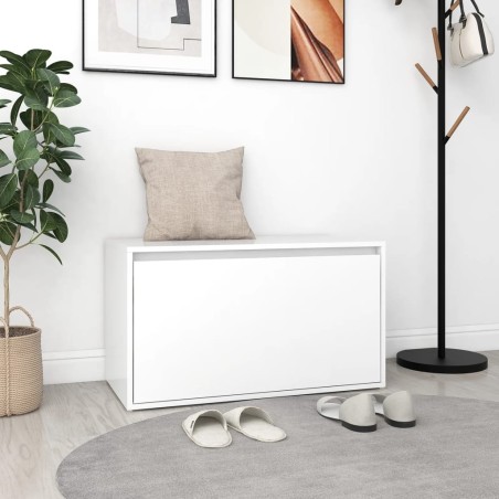 Banc d'entrée 80x40x45 cm Blanc Bois d’ingénierie 537199537199