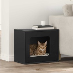 Maison pour chat Noir 51 x 30 x 42,5 cm Bois d'ingénierie 537202537202
