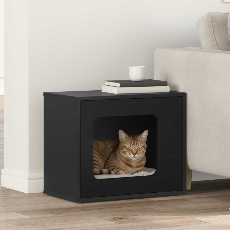 Maison pour chat Noir 51 x 30 x 42,5 cm Bois d'ingénierie 537202537202