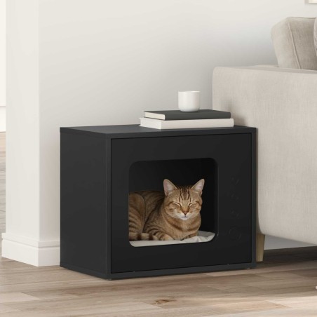 Maison pour chat Noir 51 x 30 x 42,5 cm Bois d'ingénierie 537202537202
