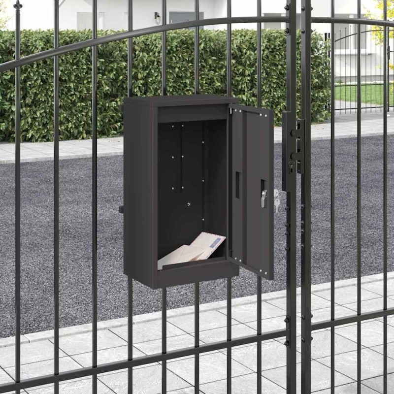boîte aux lettres avec stockage Noir 30 x 20 x 55 cm Acier 537205537205