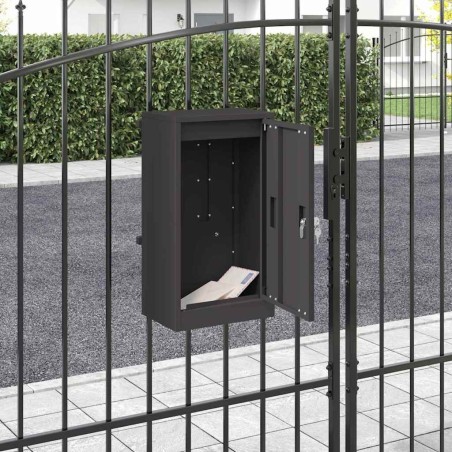 boîte aux lettres avec stockage Noir 30 x 20 x 55 cm Acier 537205537205