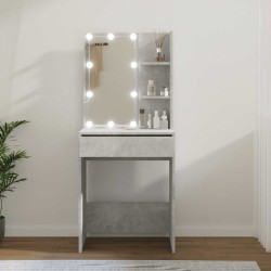 Coiffeuse avec LED Gris béton 60x40x140 cm 537217537217