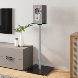 Supports de haut-parleurs 2 pcs noir et argenté 1 pilier 537220537220