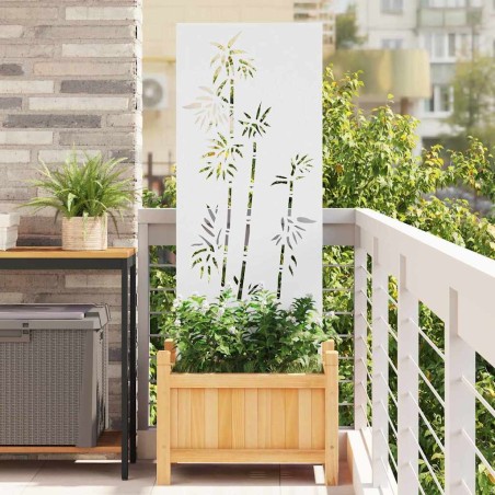 Écran de confidentialité de jardin Floral Blanc 50 x 140 cm 537242537242