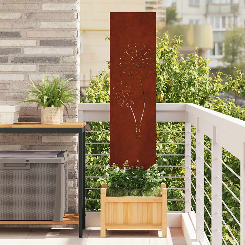 Écran de confidentialité de jardin Fretwork Rouillé 32 x 140 cm 537244537244
