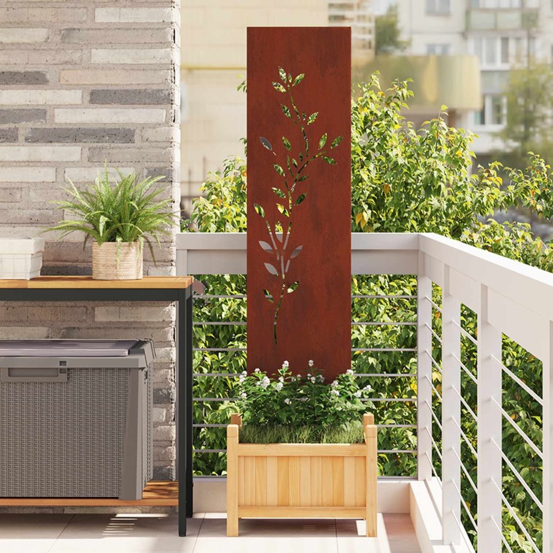 Écran de confidentialité de jardin Floral Rouillé 32 x 140 cm 537262537262