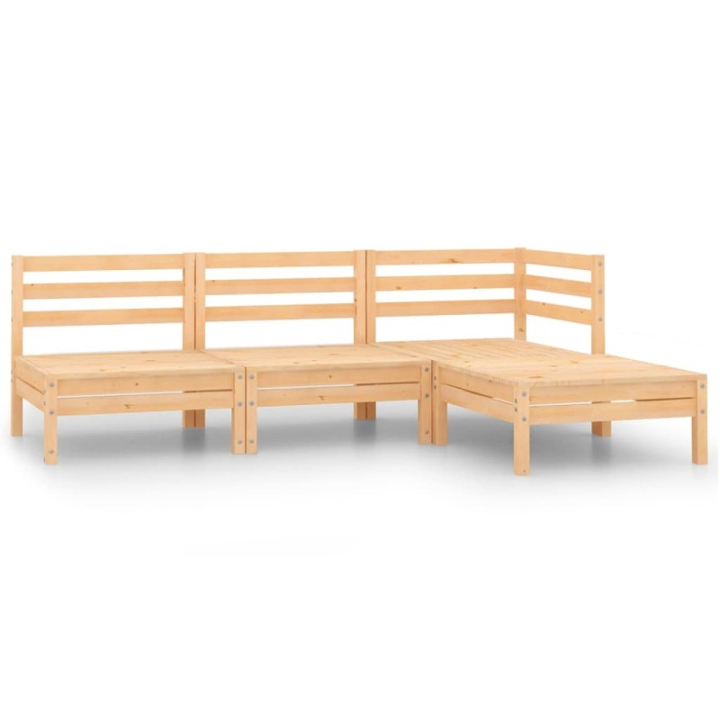 Salon de jardin 4 pcs bois massif de pin 537268537268
