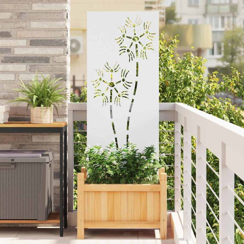 Écran de confidentialité de jardin Fretwork Blanc 50 x 140 cm 537269537269