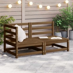 Salon de jardin 2 pcs marron miel bois de pin massif 537275537275