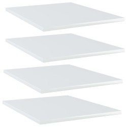 Panneaux de bibliothèque 4 pcs blanc brillant bois d’ingénierie 537279537279