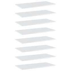 Panneaux bibliothèque 8pcs Blanc brillant 80x40x1,5cm Aggloméré 537295537295