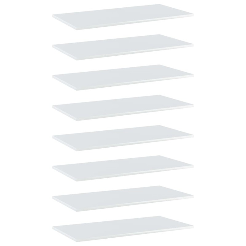 Panneaux bibliothèque 8pcs Blanc brillant 80x40x1,5cm Aggloméré 537295537295