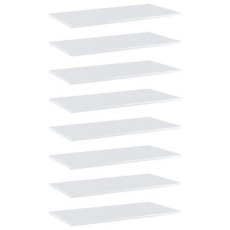 Panneaux bibliothèque 8pcs Blanc brillant 80x40x1,5cm Aggloméré 537295537295