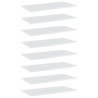 Panneaux bibliothèque 8pcs Blanc brillant 80x40x1,5cm Aggloméré 537295537295