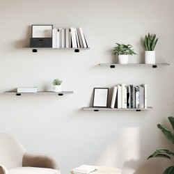 Panneaux de bibliothèque 4 pcs Gris béton 80x20x1,5cm Aggloméré 537296537296