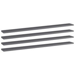 Panneaux bibliothèque 4pcs Gris brillant 100x10x1,5cm Aggloméré 537301537301