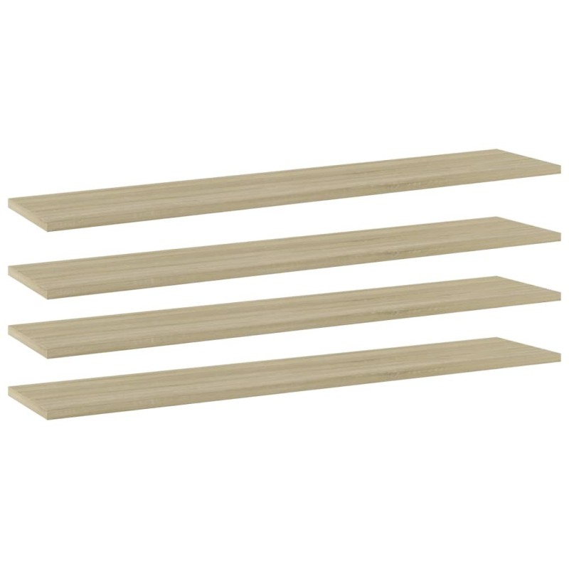 Panneaux bibliothèque 4 pcs Chêne sonoma 100x20x1,5cm Aggloméré 537302537302