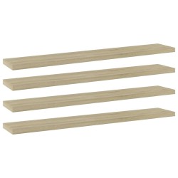 Panneau de bibliothèque 4pcs Chêne sonoma 60x10x1,5cm Aggloméré 537303537303
