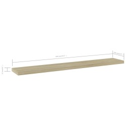 Panneau de bibliothèque 4pcs Chêne sonoma 60x10x1,5cm Aggloméré 537303537303