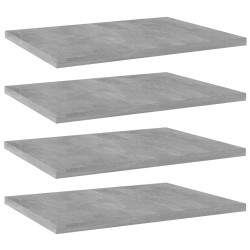 Panneaux de bibliothèque 4 pcs gris béton bois d’ingénierie 537306537306