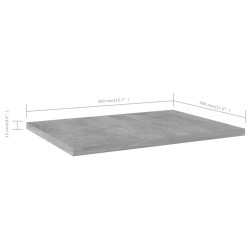 Panneaux de bibliothèque 4 pcs gris béton bois d’ingénierie 537306537306