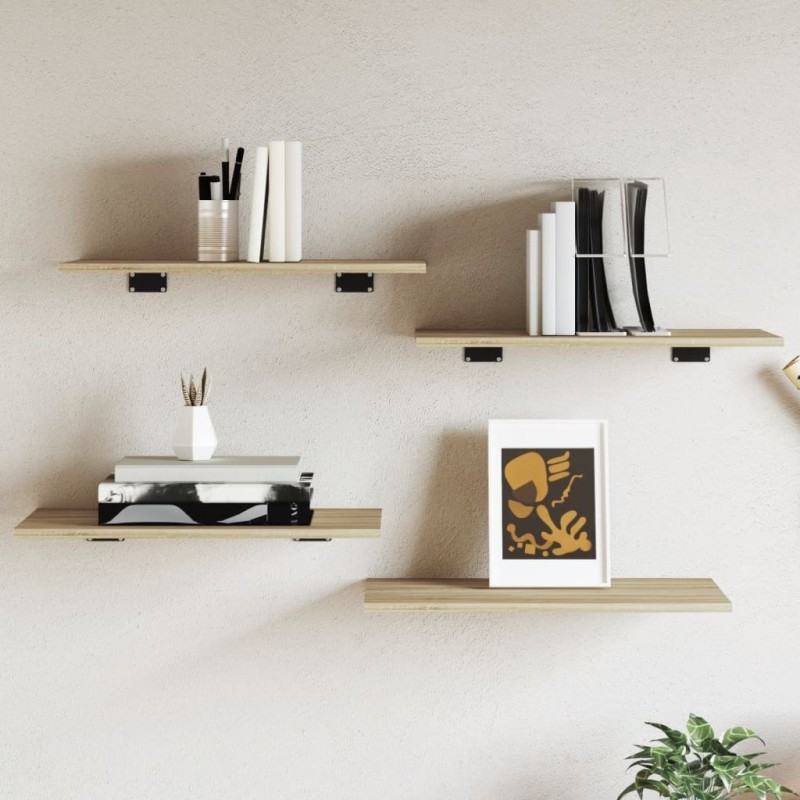 Panneau de bibliothèque 4pcs Chêne sonoma 60x30x1,5cm Aggloméré 537309537309