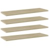 Panneau de bibliothèque 4pcs Chêne sonoma 60x20x1,5cm Aggloméré 537312537312