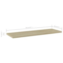 Panneau de bibliothèque 4pcs Chêne sonoma 60x20x1,5cm Aggloméré 537312537312