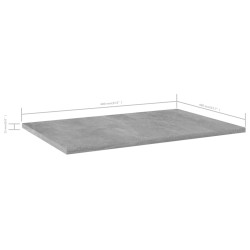 Panneaux de bibliothèque 4 pcs gris béton bois d’ingénierie 537318537318