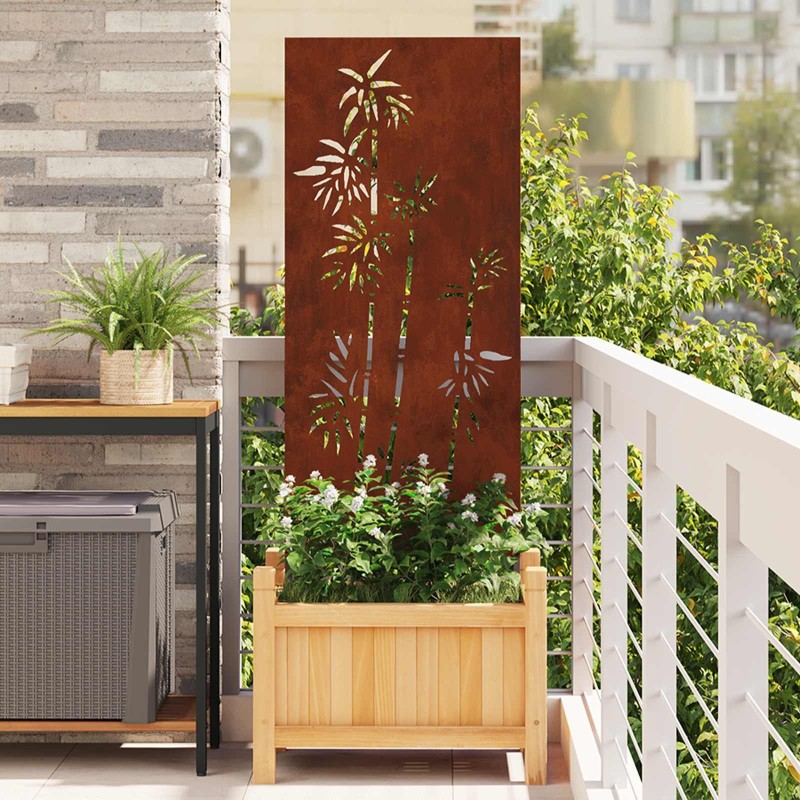 Écran de confidentialité de jardin Floral Rouillé 50 x 140 cm 537323537323