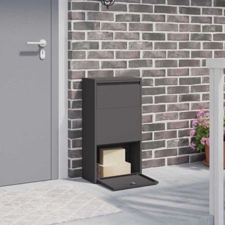 Boîte de dépôt de colis avec porte Noir 44 x 22 x 82 cm Acier 537331537331
