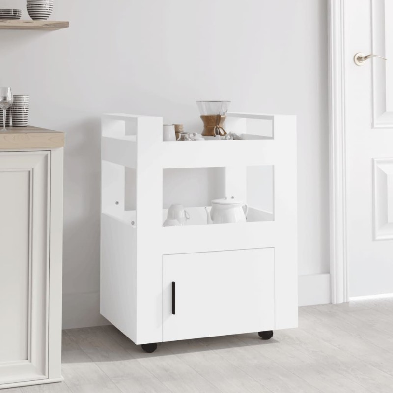 Chariot de cuisine Blanc 60x45x80 cm Bois d'ingénierie 537340537340