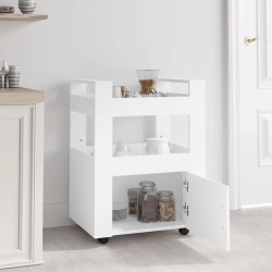 Chariot de cuisine Blanc 60x45x80 cm Bois d'ingénierie 537340537340