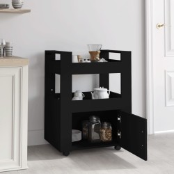 Chariot de cuisine Noir 60x45x80 cm Bois d'ingénierie 537341537341