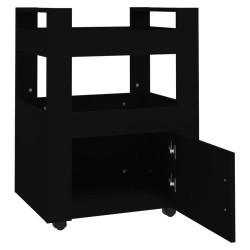 Chariot de cuisine Noir 60x45x80 cm Bois d'ingénierie 537341537341