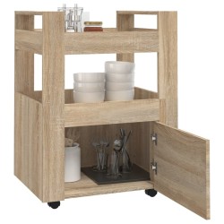 Chariot de cuisine Chêne sonoma 60x45x80 cm Bois d'ingénierie 537342537342
