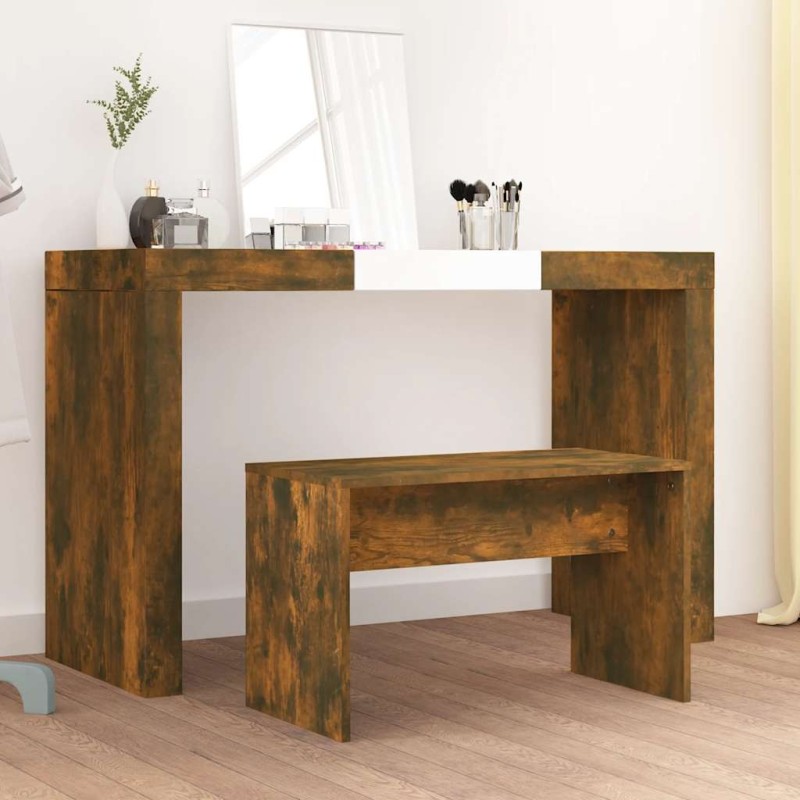 Tabouret de toilette Chêne fumé 70x35x45 cm Bois d'ingénierie 537346537346