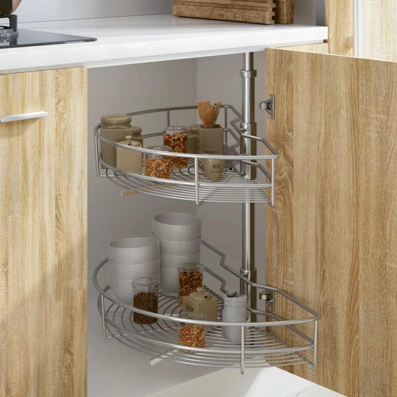 Panier à 2 niveaux métallique de cuisine 180 degrés 75x38x80 cm 537348537348