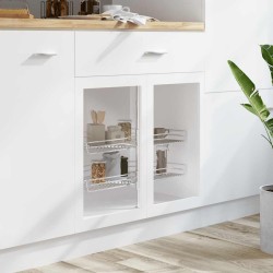 Panier à 2 niveaux métallique de cuisine 180 degrés 75x38x80 cm 537348537348