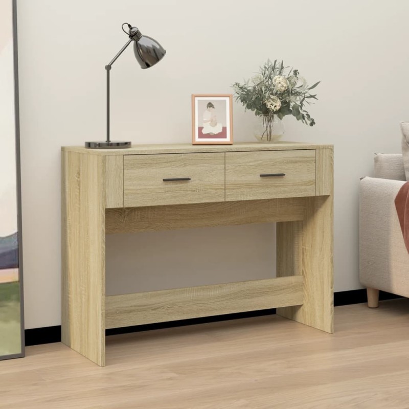 Table console Chêne sonoma 100x39x75 cm Bois d'ingénierie 537355537355