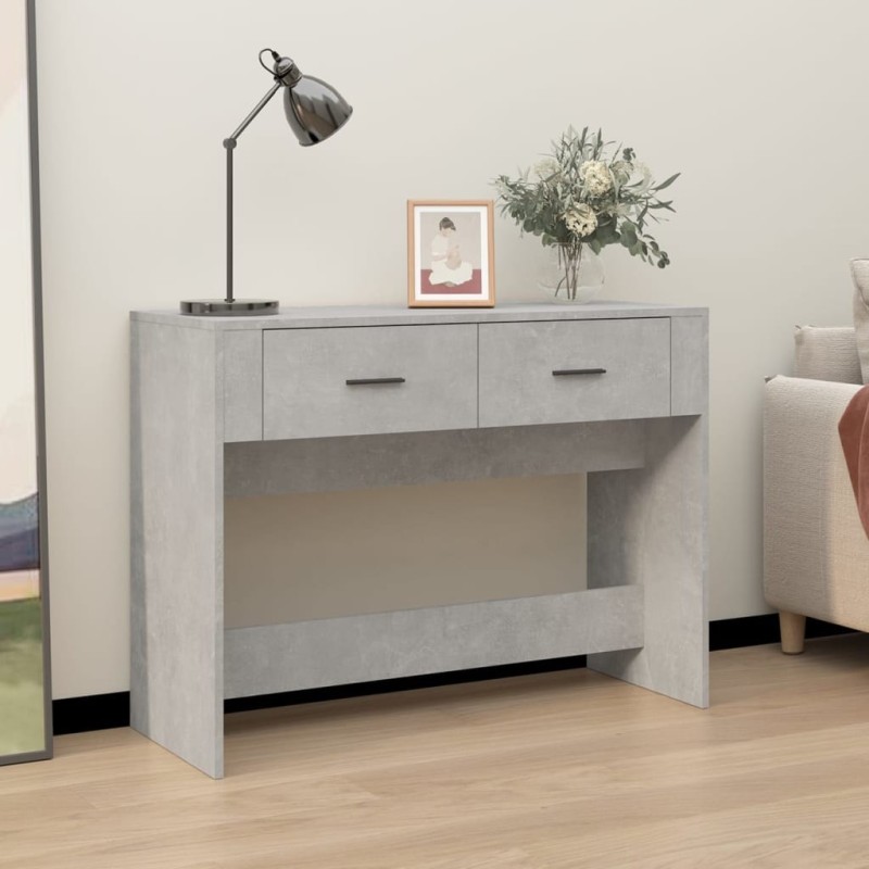 Table console Gris béton 100x39x75 cm Bois d'ingénierie 537356537356