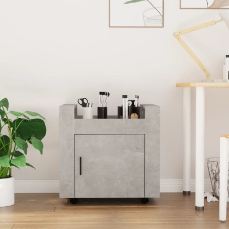 Chariot de bureau Gris béton 60x45x60 cm Bois d'ingénierie 537357537357