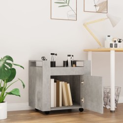 Chariot de bureau Gris béton 60x45x60 cm Bois d'ingénierie 537357537357