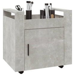 Chariot de bureau Gris béton 60x45x60 cm Bois d'ingénierie 537357537357