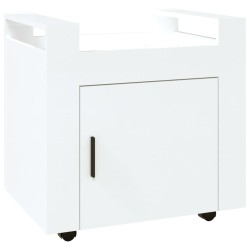 Chariot de bureau Blanc brillant 60x45x60 cm Bois d'ingénierie 537358537358