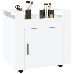Chariot de bureau Blanc brillant 60x45x60 cm Bois d'ingénierie 537358537358