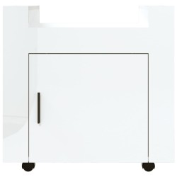 Chariot de bureau Blanc brillant 60x45x60 cm Bois d'ingénierie 537358537358